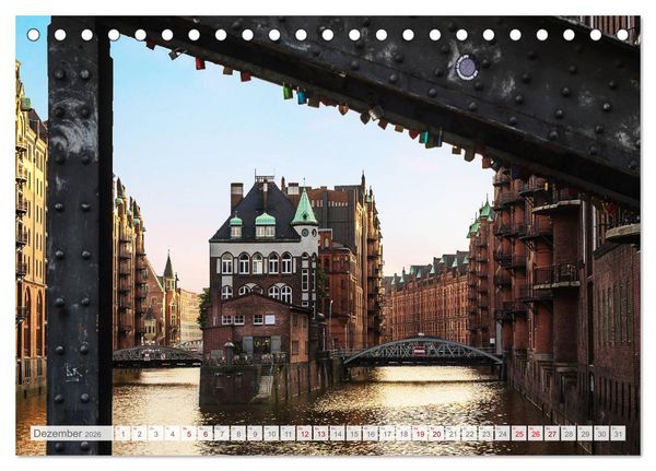 Produktbild: Hamburg. HafenCity, Kontorhausviertel und Speicherstadt. (Tischkalender 2026 DIN A5 quer), CALVENDO Monatskalender