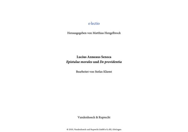 Produktbild: Seneca, Epistulae morales - Schullizenz