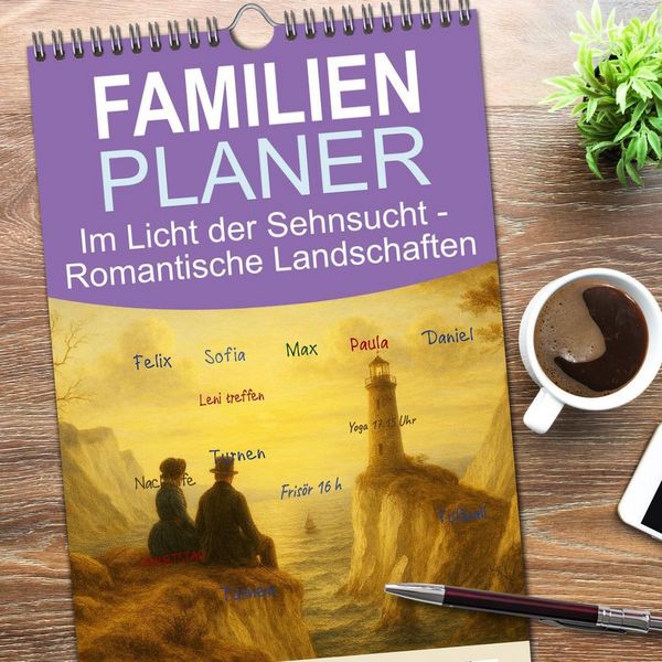 Produktbild: Familienplaner 2026 - Im Licht der Sehnsucht - Romantische Landschaften mit 5 Spalten (Wandkalender, 21 x 45 cm) CALVENDO