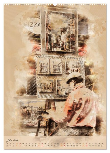 Produktbild: Paris - la Ville de l'amour (Wandkalender 2026 DIN A2 hoch), CALVENDO Monatskalender