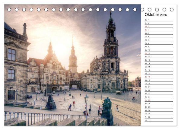 Produktbild: Barockstadt Dresden (Tischkalender 2026 DIN A5 quer), CALVENDO Monatskalender