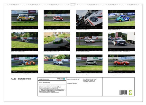 Produktbild: Auto - Bergrennen (Wandkalender 2026 DIN A2 quer), CALVENDO Monatskalender