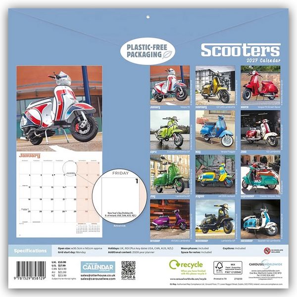 Produktbild: Scooters &ndash; Motorroller 2027 &ndash; Wand-Kalender