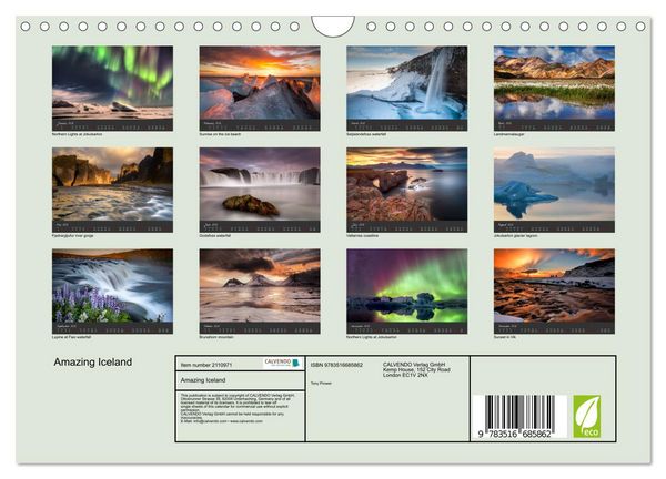 Produktbild: Amazing Iceland (Wall Calendar 2026 DIN A4 landscape), CALVENDO 12 Month Wall Calendar