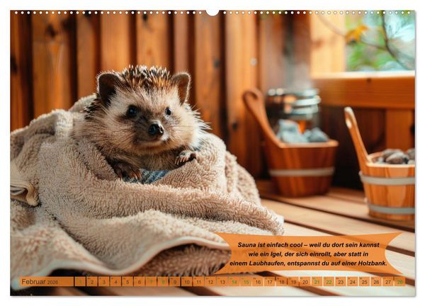 Produktbild: Tierisch lustige Saunafreunde (Wandkalender 2026 DIN A2 quer), CALVENDO Monatskalender