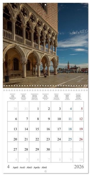 Produktbild: Romantic corners in Venice (Wall Calendar 2026 12 &times; 12 Inch) CALVENDO 12 Month Wall Calendar