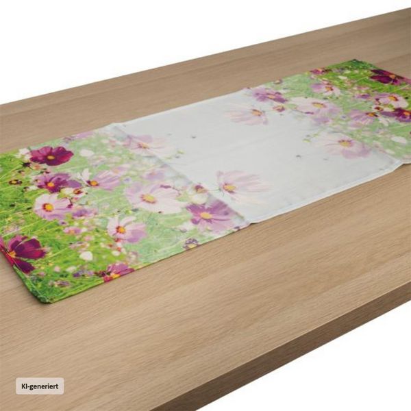 Produktbild: HTI-Living Tischl&auml;ufer 40 x 90 cm Malvenwiese Tischl&auml;ufer 40 x 90 cm Malvenwiese