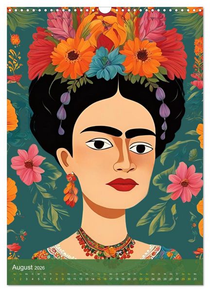Produktbild: Gefangen in Normen. Frida Kahlo inspiriert. Flor de mi alma (Wandkalender 2026 DIN A3 hoch), CALVENDO Monatskalender