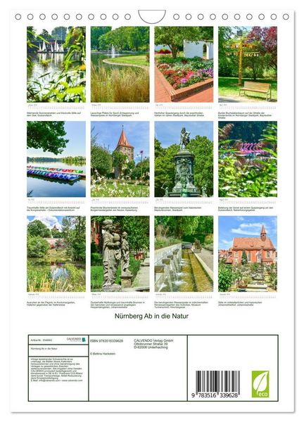 Produktbild: N&uuml;rnberg Ab in die Natur (Wandkalender 2026 DIN A4 hoch), CALVENDO Monatskalender