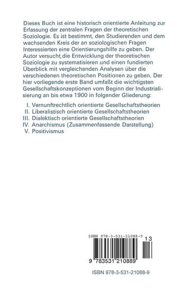 Produktbild: Einf&uuml;hrung in die soziologischen Theorien I