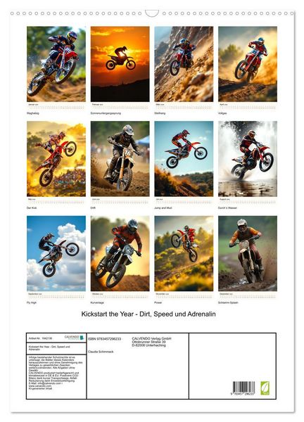 Produktbild: Kickstart the Year - Dirt, Speed und Adrenalin (Wandkalender 2026 DIN A2 hoch), CALVENDO Monatskalender