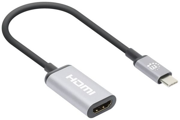 Produktbild: Manhattan USB 2.0 Adapter [1x USB-C&reg; Stecker - 1x HDMI-Buchse] 4K@60Hz USB-C to HDMI-Adapter 15 cm