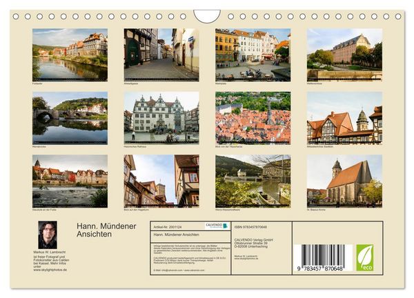 Produktbild: Hann. M&uuml;ndener Ansichten (Wandkalender 2026 DIN A4 quer), CALVENDO Monatskalender