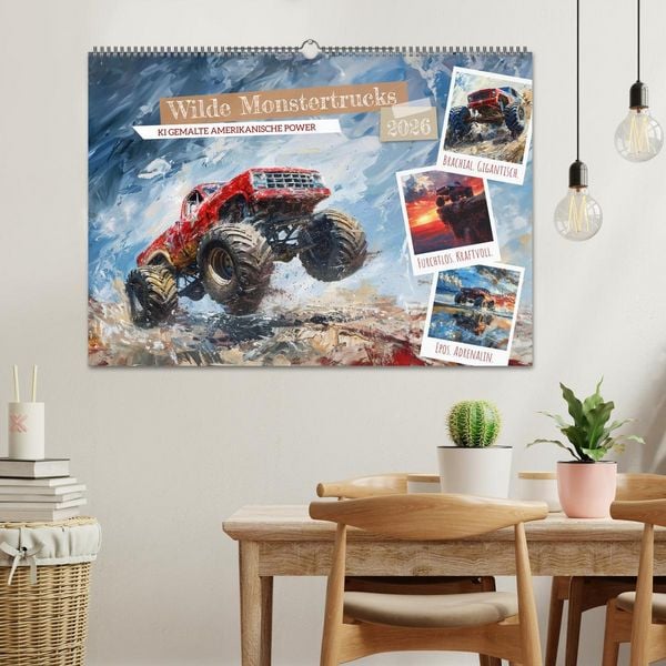 Produktbild: Wilde Monstertrucks (Wandkalender 2026 DIN A2 quer), CALVENDO Monatskalender