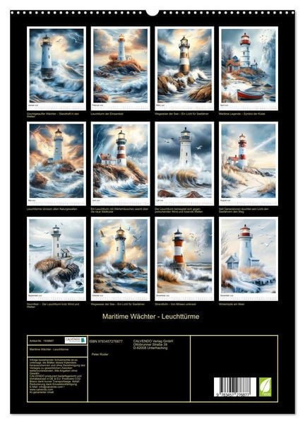Produktbild: Maritime W&auml;chter - Leuchtt&uuml;rme (hochwertiger Premium Wandkalender 2026 DIN A2 hoch), Kunstdruck in Hochglanz