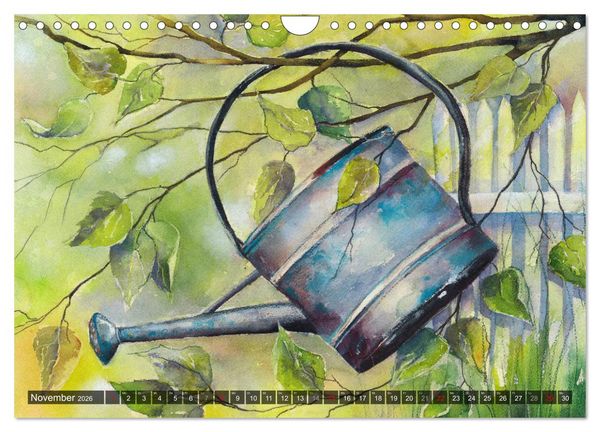 Produktbild: Garten Aquarelle (Wandkalender 2026 DIN A4 quer), CALVENDO Monatskalender
