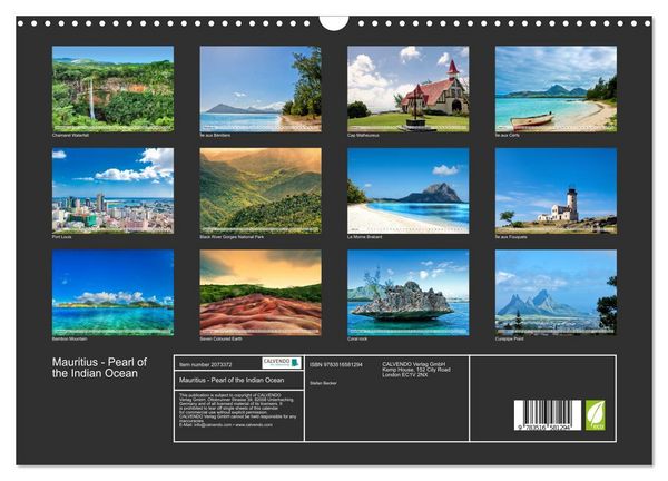Produktbild: Mauritius - Pearl of the Indian Ocean (Wall Calendar 2026 DIN A3 landscape), CALVENDO 12 Month Wall Calendar