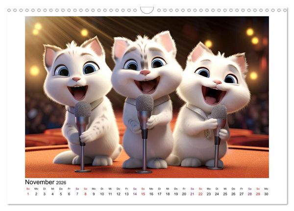 Produktbild: CatDogBand (Wandkalender 2026 DIN A3 quer), CALVENDO Monatskalender