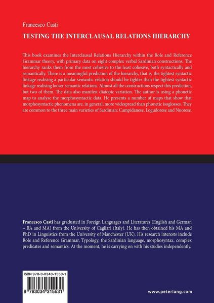 Produktbild: Testing the Interclausal Relations Hierarchy: Modal and Aspectual Constructions in Sardinian
