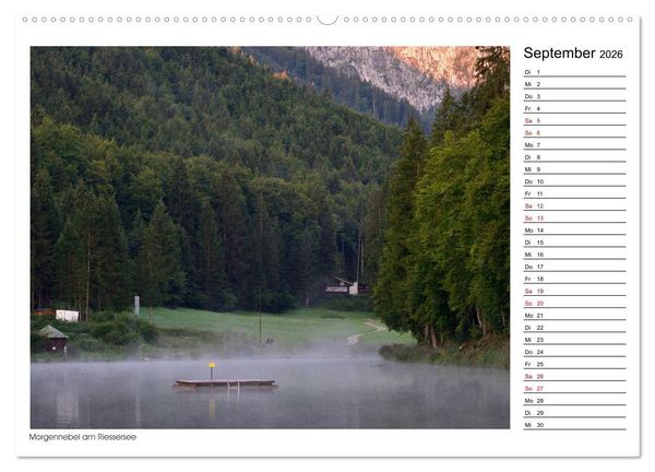 Produktbild: Zu Besuch am Riessersee (hochwertiger Premium Wandkalender 2026 DIN A2 quer), Kunstdruck in Hochglanz