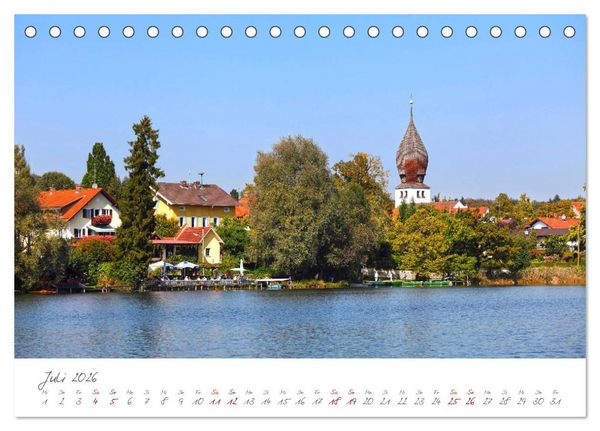 Produktbild: Das F&uuml;nf-Seen-Land Oberbayern (Tischkalender 2026 DIN A5 quer), CALVENDO Monatskalender