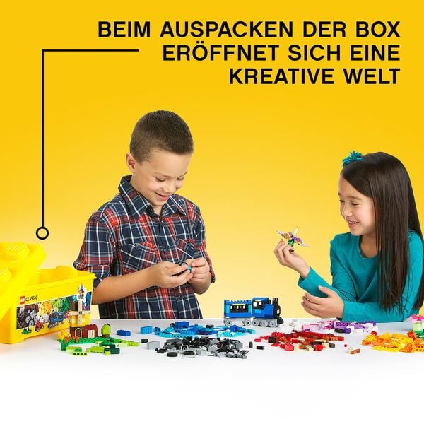 LEGO Classic 10696 Mittelgroße Bausteine-Box, Set mit Aufbewahrungsbox