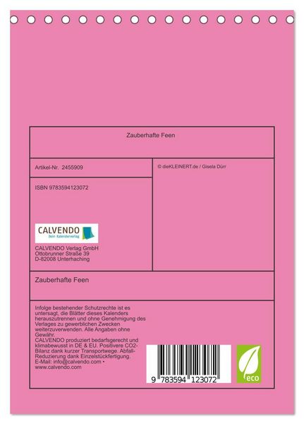 Produktbild: Zauberhafte Feen (Tischkalender 2027 DIN A5 hoch), CALVENDO Monatskalender