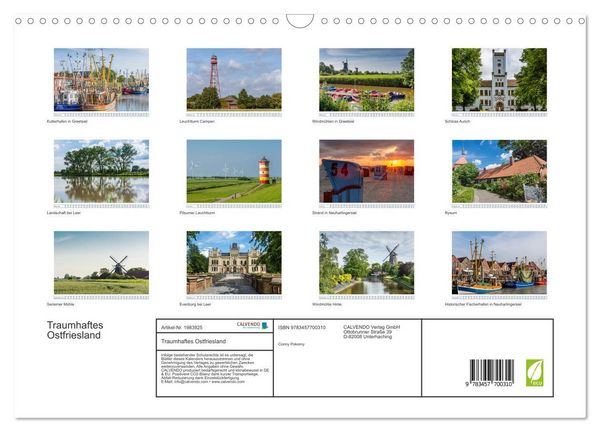 Produktbild: Traumhaftes Ostfriesland (Wandkalender 2026 DIN A3 quer), CALVENDO Monatskalender