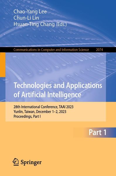 Produktbild: Technologies and Applications of Artificial Intelligence