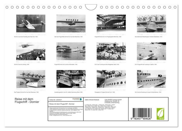 Produktbild: Reise mit dem Flugschiff - Dornier (Wandkalender 2026 DIN A4 quer), CALVENDO Monatskalender