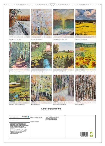 Produktbild: Landschaftsmalerei (Wandkalender 2026 DIN A2 hoch), CALVENDO Monatskalender