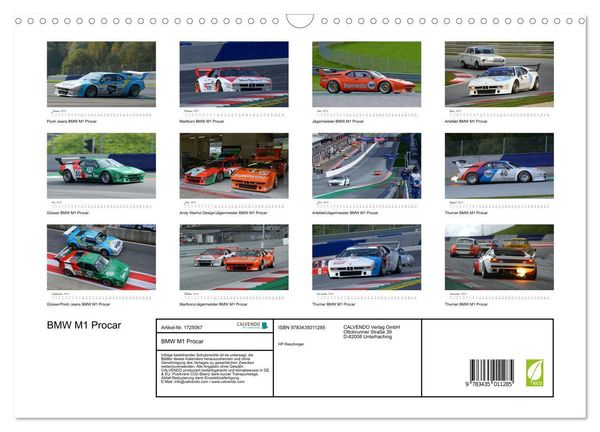 Produktbild: BMW M1 Procar (Wandkalender 2025 DIN A3 quer), CALVENDO Monatskalender