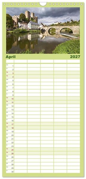 Produktbild: Familienplaner 2027 - Sehnsuchtsziel Lahn mit 5 Spalten (Wandkalender, 21 x 45 cm) CALVENDO