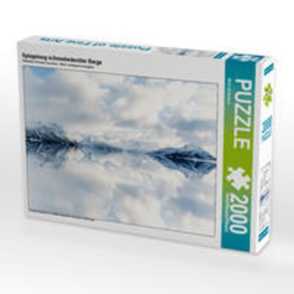 CALVENDO Puzzle Spiegelung schneebedeckter Berge | 2000 Teile Lege-Größe 90 × 67 cm Foto-Puzzle für glückliche Stunden