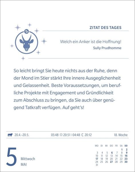 Produktbild: Steinbock Sternzeichenkalender 2027 - Tagesabrei&szlig;kalender - Ihr Horoskop f&uuml;r jeden Tag
