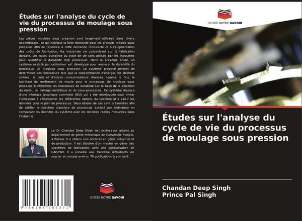 Produktbild: &Eacute;tudes sur l'analyse du cycle de vie du processus de moulage sous pression