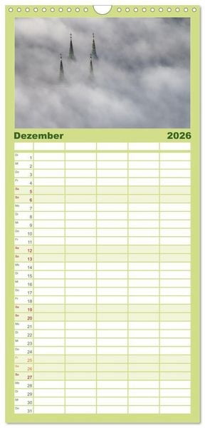 Produktbild: Familienplaner 2026 - Oberfranken aus der Vogelperspektive mit 5 Spalten (Wandkalender, 21 x 45 cm) CALVENDO