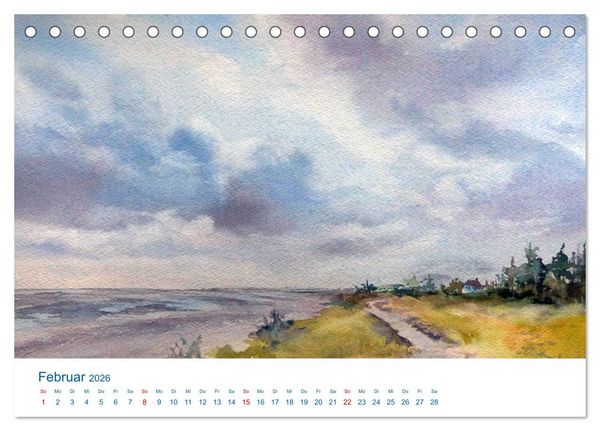 Produktbild: F&ouml;hr - Aquarelle (Tischkalender 2026 DIN A5 quer), CALVENDO Monatskalender