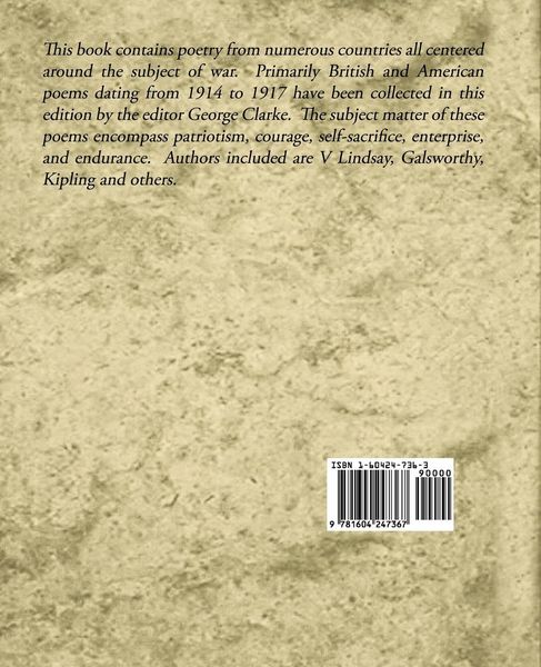 Produktbild: A Treasury of War Poetry British and American Poems of the World War 1914-1917