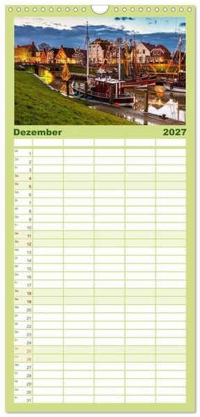 Produktbild: Familienplaner 2027 - Bezauberndes Ostfriesland mit 5 Spalten (Wandkalender, 21 x 45 cm) CALVENDO