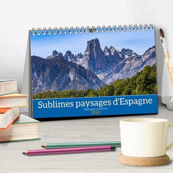 Produktbild: Sublimes paysages d'Espagne (Calendrier de bureau 2026 DIN A5 vertical), CALVENDO calendrier mensuel
