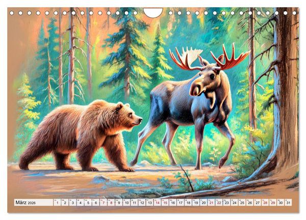 Produktbild: Ein Jahr mit den B&auml;ren - Ein majest&auml;tisches Leben in der Wildnis (Wandkalender 2026 DIN A4 quer), CALVENDO Monatskalender