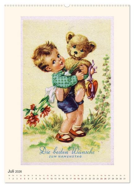 Produktbild: Erste Liebe - Teddyb&auml;ren auf alten Ansichtskarten (Wandkalender 2026 DIN A2 hoch), CALVENDO Monatskalender