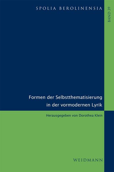 Produktbild: Formen der Selbstthematisierung in der vormodernen Lyrik