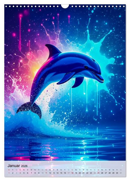 Produktbild: Neon Wildlife (Wandkalender 2026 DIN A3 hoch), CALVENDO Monatskalender