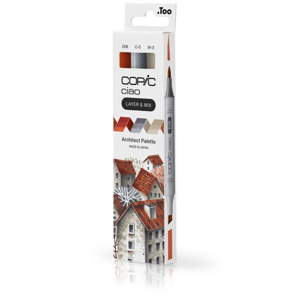 Produktbild: Copic Marker Set Ciao LAYER&MIX Architect Palette 3 St&uuml;ck Faltschachtel