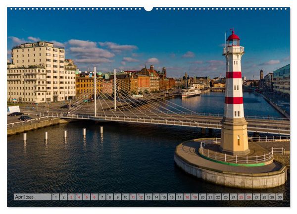 Produktbild: Malm&ouml; von oben (hochwertiger Premium Wandkalender 2026 DIN A2 quer), Kunstdruck in Hochglanz