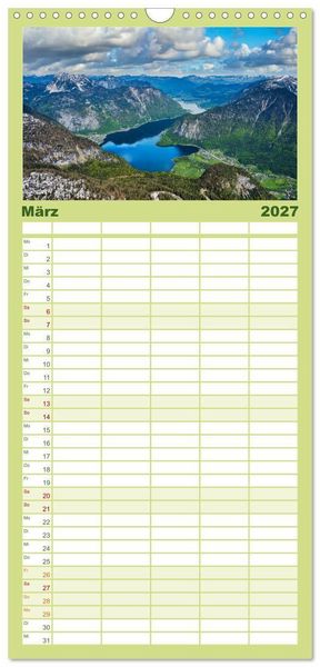 Produktbild: Familienplaner 2027 - Traumziel Hallstatt in &Ouml;sterreich mit 5 Spalten (Wandkalender, 21 x 45 cm) CALVENDO