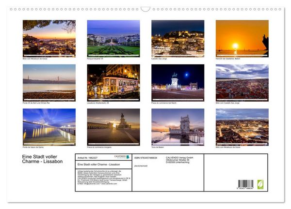 Produktbild: Eine Stadt voller Charme - Lissabon (Wandkalender 2026 DIN A2 quer), CALVENDO Monatskalender