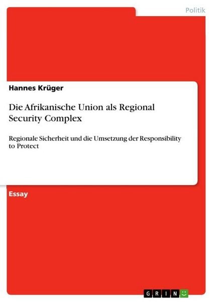 Produktbild: Die Afrikanische Union als Regional Security Complex